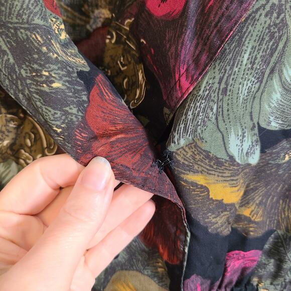 VTG 90s Carol Anderson Collection Womens Dark Floral Moody Blazer Small Jacket - Picture 5 of 12